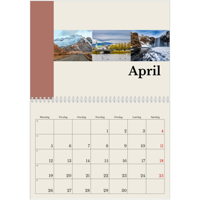 Fotokalender A4 dobbelt (30 x 40 cm) — Verdens seværdigheder [April]