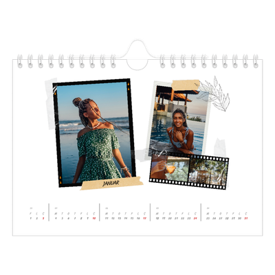 A5 Foto Kalender — Scrapbook stil [Januar]