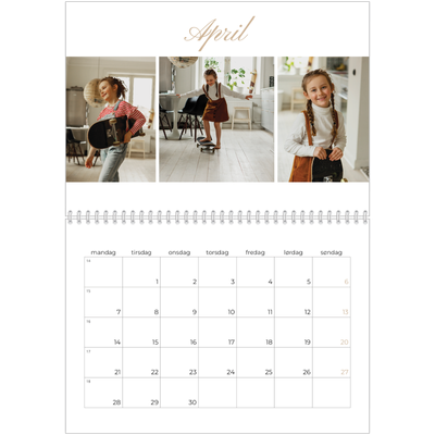 Fotokalender A4 dobbelt (30 x 40 cm) — Fotolister [April]