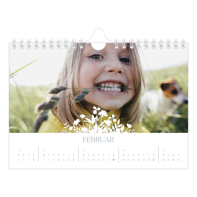 A5 Foto Kalender — Blomstmotiv [Februar]