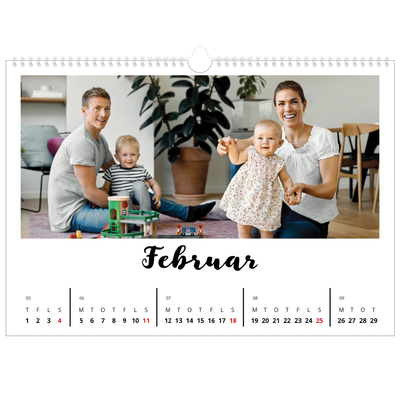 A3 Foto Kalender — Håndskrevet [Februar]