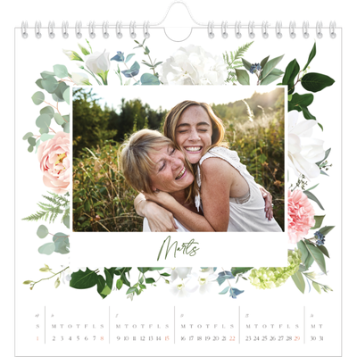 Årskalender kvadratisk — Klassiske blomster [Marts]