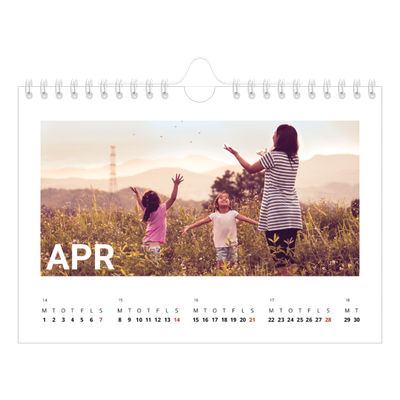 A5 Foto Kalender — Stor måned [April]