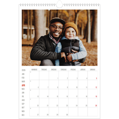 Årskalender A3 — Røde højdepunkter [April]