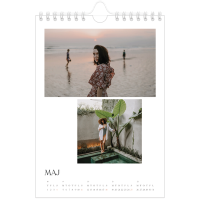 A5 Foto Kalender — Surfing i solnedgangen [kalender forside]