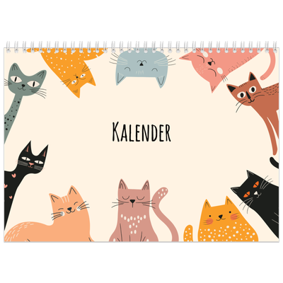 Fotokalender A4 dobbelt (30 x 40 cm) — Kattepoter og kruseduller [kalender forside]