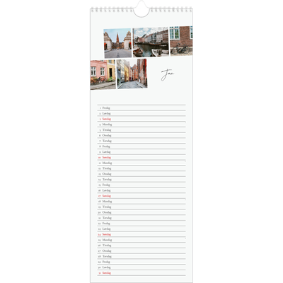 Køkkenkalender  — Byferie (hvid) [Januar]