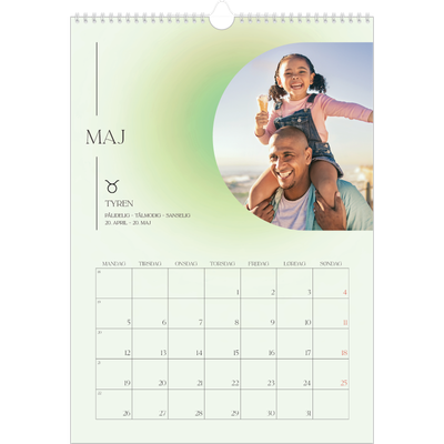 Årskalender A3 — Astrologi gradient [kalender forside]