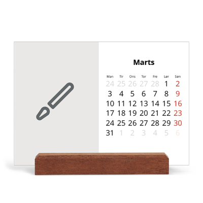 Staffeli kalender - liggende  — Design selv [Marts]
