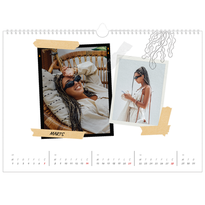 A3 Foto Kalender — Scrapbook stil [Marts]