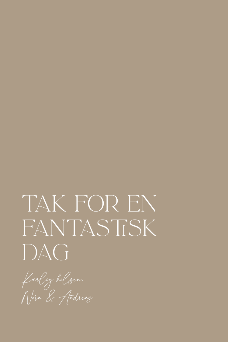 Takkekort — Elegant type