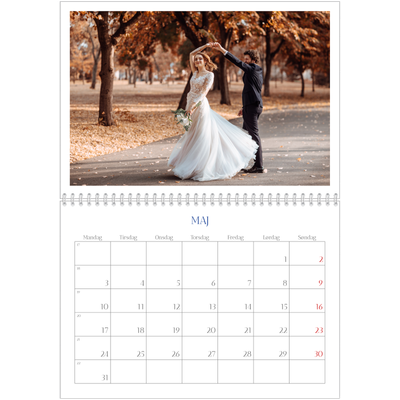 Fotokalender A4 dobbelt (30 x 40 cm) — Klassisk kobolt [Maj]