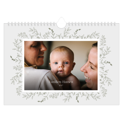 Fotokalender A4 — Håndtegnet blomster [kalender forside]