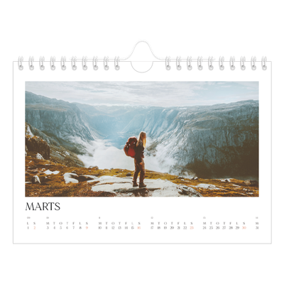 A5 Foto Kalender — Surfing i solnedgangen [Marts]