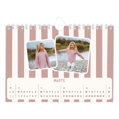 A5 Foto Kalender — Retro mønstre [Marts]