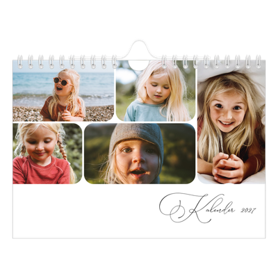 A5 Foto Kalender — Øjebliksbilleder og skrift [kalender forside]
