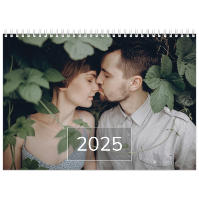 Fotokalender A4 dobbelt (30 x 40 cm) — Stor dato [kalender forside]