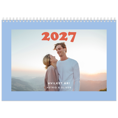 Fotokalender A4 dobbelt (30 x 40 cm) — Retro rammer [kalender forside]