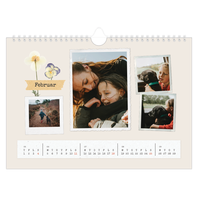 Fotokalender A4 — Vintage scrapbooking [Februar]