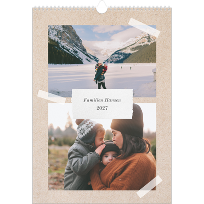 Familiekalender A3  — Naturlig familiekalender - Familie på 5 [kalender forside]