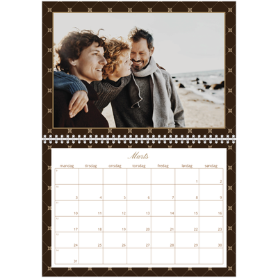 Fotokalender A4 dobbelt (30 x 40 cm) — Vintage monokrom [Marts]