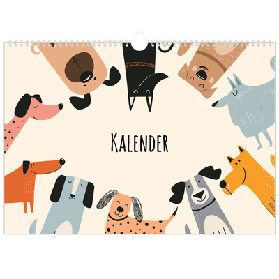 A3 Foto Kalender — Hundepoter og kruseduller [kalender forside]
