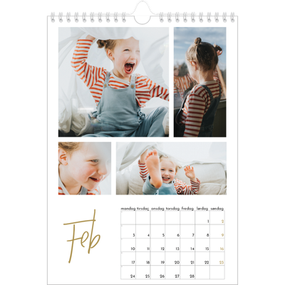Fotokalender A4 (20 x 30 cm) — Håndskrevet måned [Februar]