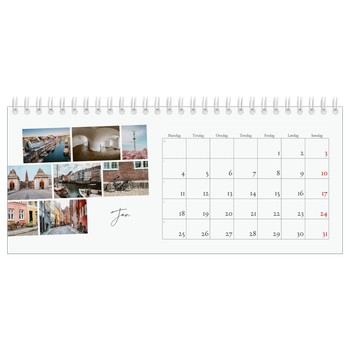 Bordkalender med foto — Byferie (hvid)