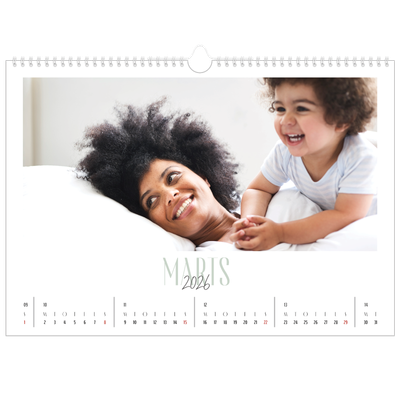 A3 Foto Kalender — Flere fonter [Marts]