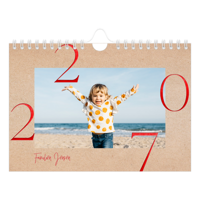 A5 Foto Kalender — Røde elementer [kalender forside]