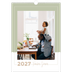 Familiekalender A3  — Familiekalender i jordfarver - Familie på 4 [kalender forside]
