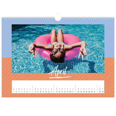A3 Foto Kalender — Farverig kalender [April]