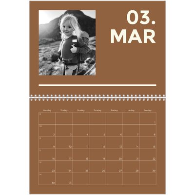 Fotokalender A4 dobbelt (30 x 40 cm) — Moderne og dristig [Marts]