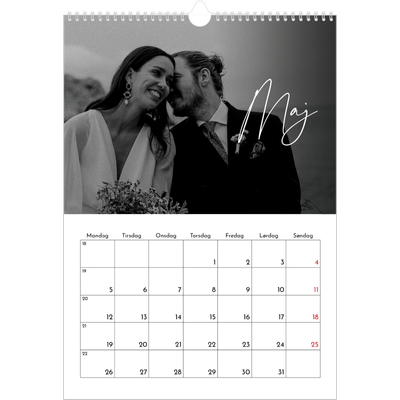 Årskalender A3 — Elegant skrift [kalender forside]