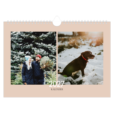 Fotokalender A4 — Overlappende tekst [kalender forside]