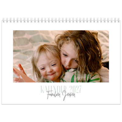 Fotokalender A4 dobbelt (30 x 40 cm) — Flere fonter [kalender forside]