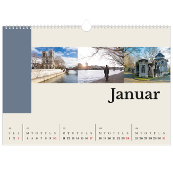 A3 Landskab Fotokalender — Verdens seværdigheder