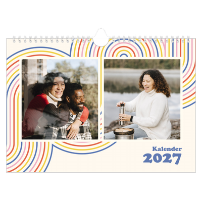 Fotokalender A4 — Retro striber [kalender forside]