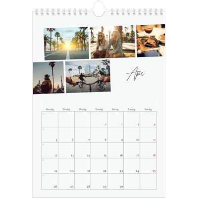 Fotokalender A4 (20 x 30 cm) — Byferie (hvid) [April]