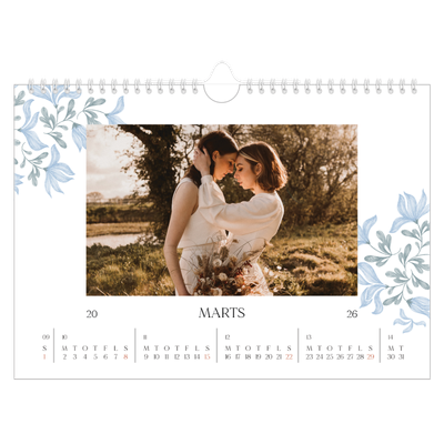 Fotokalender A4 — Elegant blomstret [Marts]