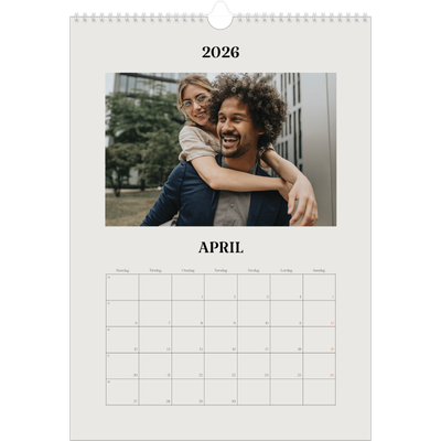 Årskalender A3 — Simpelt og moderne [April]