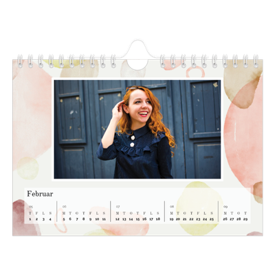 A5 Foto Kalender — Akvarelspot [Februar]