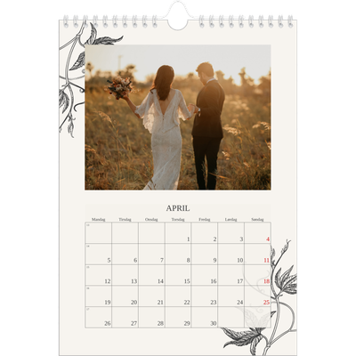 Fotokalender A4 (20 x 30 cm) — Blek & blomst [April]