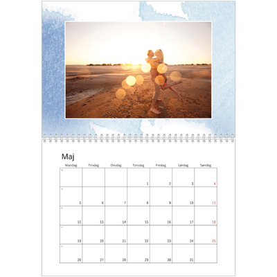 Fotokalender A4 dobbelt (30 x 40 cm) — Akvarel baggrunde [kalender forside]