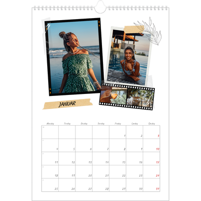 Årskalender A3 — Scrapbook stil [Januar]