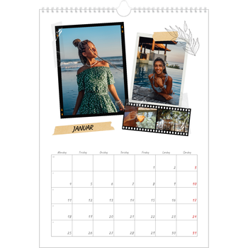 A3 Foto Kalender — Scrapbook stil