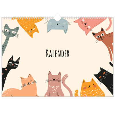 A3 Foto Kalender — Kattepoter og kruseduller [kalender forside]