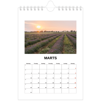 A5 Foto Kalender — Simpelt billede [Marts]
