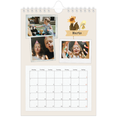 A5 Foto Kalender — Vintage scrapbooking [Marts]