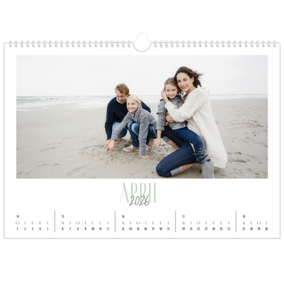 A3 Foto Kalender — Flere fonter [April]